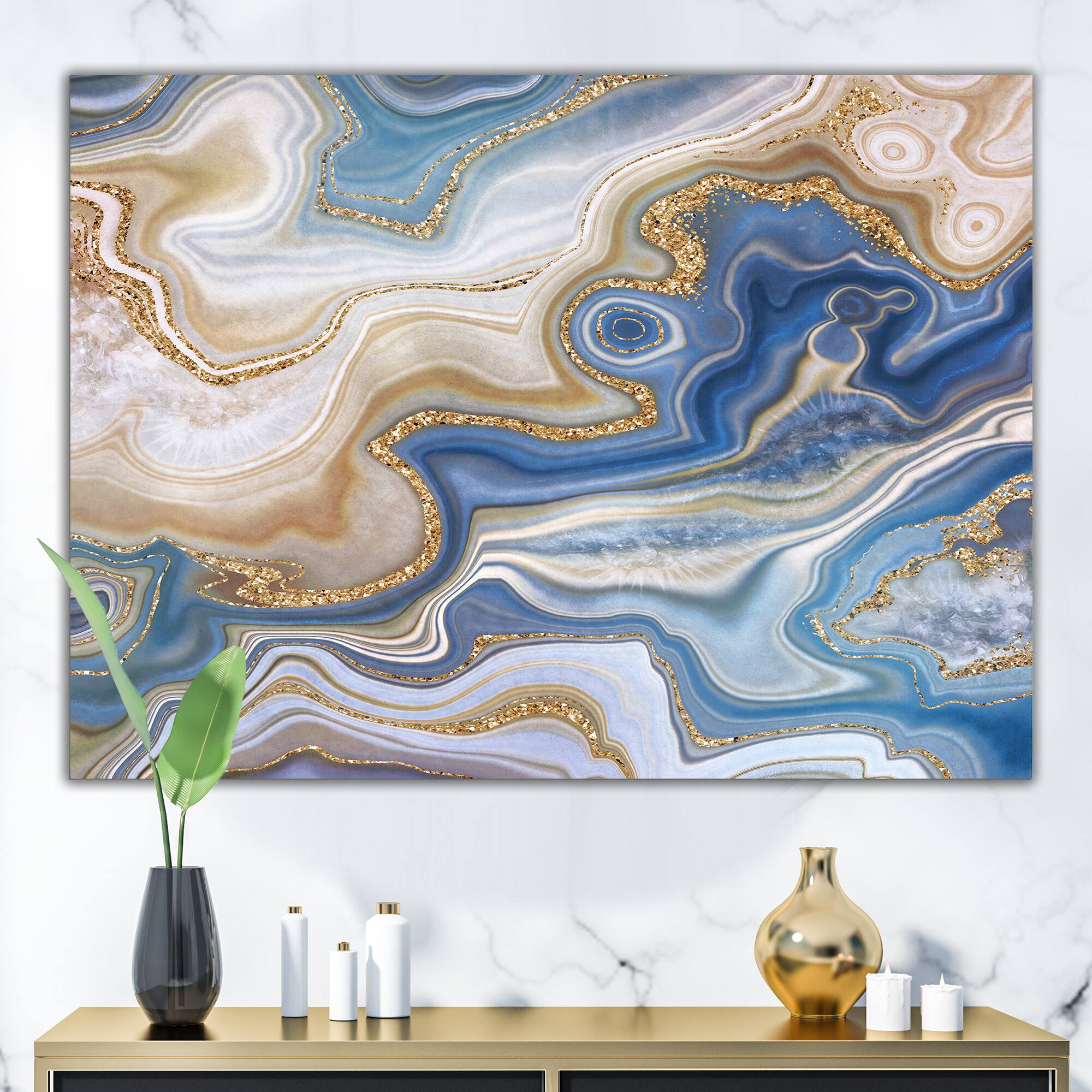 Designart - Ocean Blue Golden Jasper Agate II